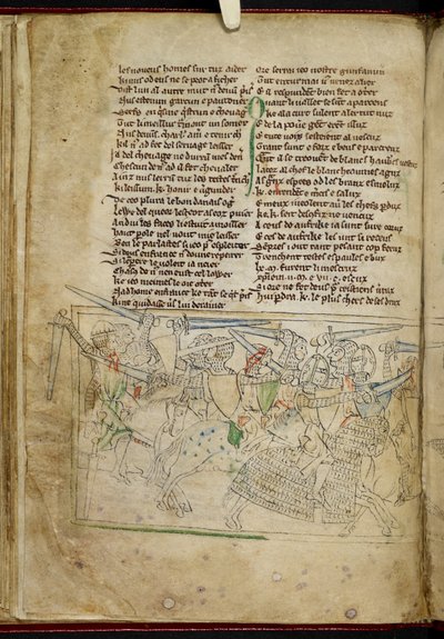 A battle between mounted knights, from 