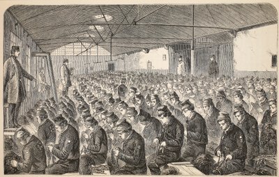 Large Oakum-room (under the Silent System) at the Middlesex House of Correction, Coldbath Fields, illustration from The Criminal Prisons of London and Scenes from Prison Life by Henry Mayhew and John by English School