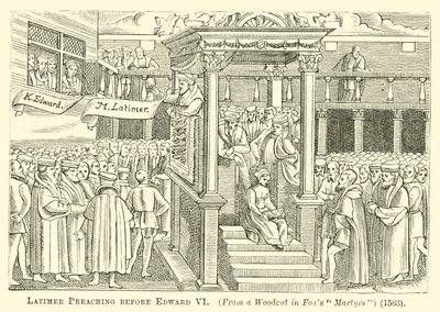 Latimer Preaching before Edward VI by English School