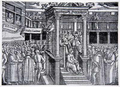 Latimer preaching before Edward VI, illustration from The History of the Nation by English School