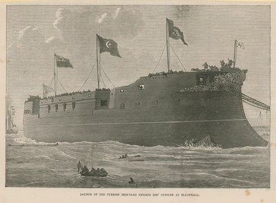 Launch of the Turkish Ironclad Frigate Mes Oudiyeh at Blackwall by English School