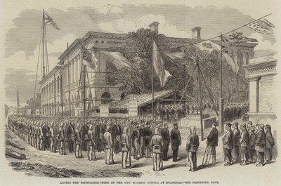 Laying the Foundation-Stone of the New Masonic Temple at Shanghai by English School