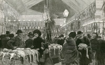 Leadenhall Market at Christmas Time by English School