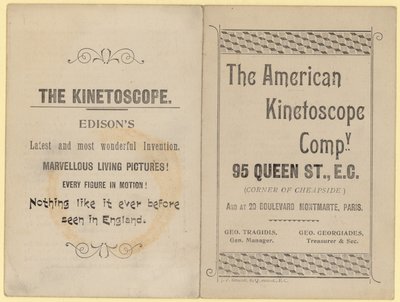 Leaflet Advertising The Kinetoscope by English School