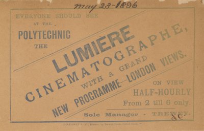 Leaflet Advertising Lumiere Cinematograph by English School