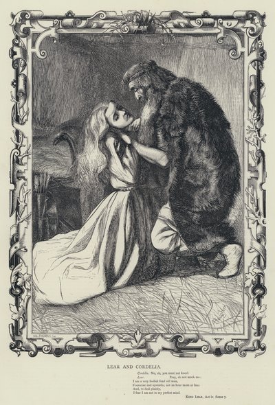 Lear and Cordelia, King Lear, Act iv, Scene 7 by English School