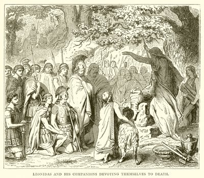 Leonidas and His Companions Devoting Themselves to Death by English School