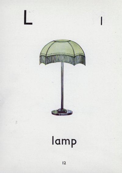 Letter L, lamp by English School