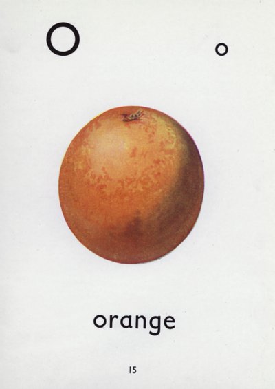 Letter O, orange by English School