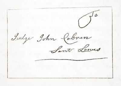 Letter from Daniel Boone to Judge John Cobren, original dated 5th October, 1809 by English School