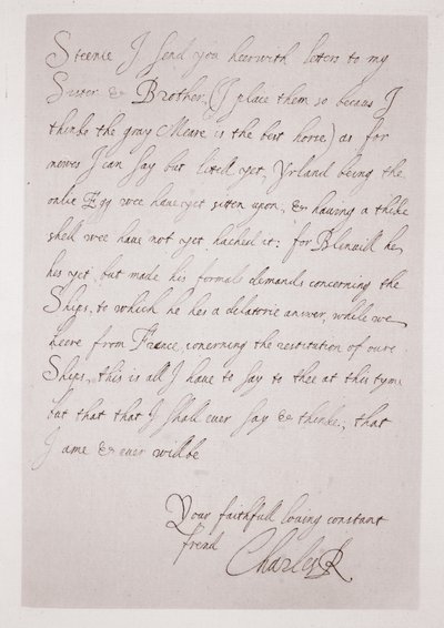 Letter of Charles I to the Duke of Buckingham by English School