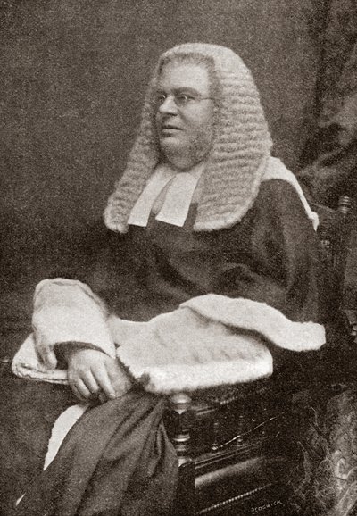 Lewis William Cave 1832-1897. British judge. From The Strand Magazine, published 1896 by English School