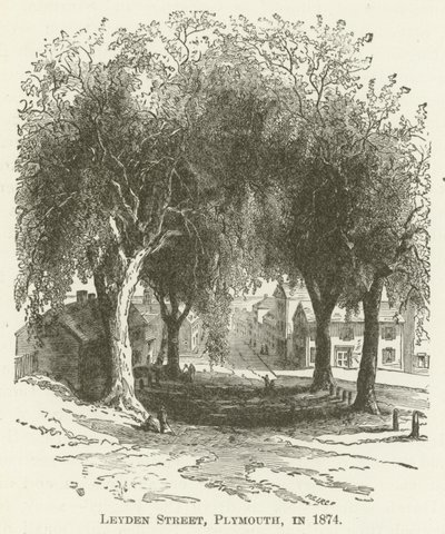 Leyden Street, Plymouth, in 1874 by English School