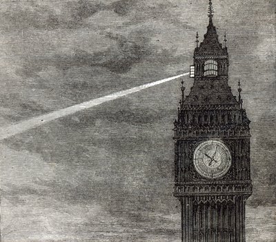 Light on the Clock Tower, Houses of Parliament from The Illustrated London News, 16th August 1873 by English School