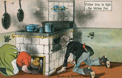 Lighting the Kitchen Fire by English School