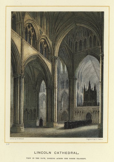 Lincoln Cathedral, View in the Nave, Looking Across the North Transept by English School