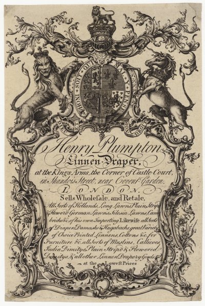Linen Draper, Trade Card by English School