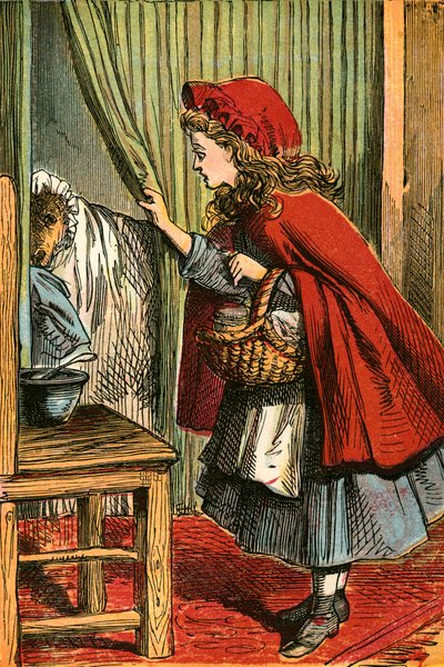 Little Red Riding Hood discovers the wolf by English School