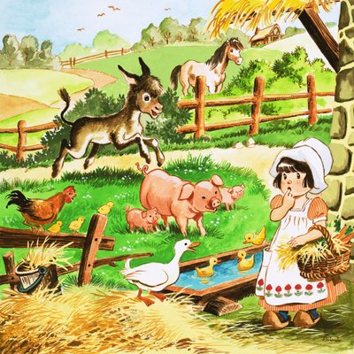 Little Girl at the Farm by English School