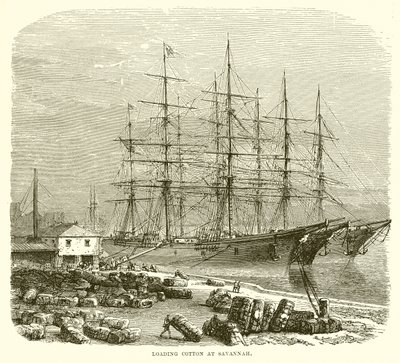 Loading Cotton at Savannah by English School