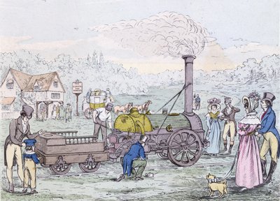 Locomotive Engine, the Rocket in 1830, built by George Stephenson by English School
