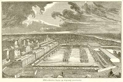 London Docks as Originally Constructed by English School