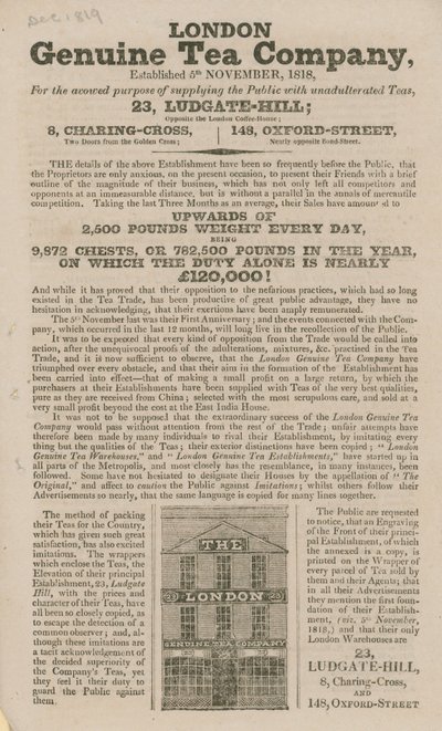 London Genuine Tea Company by English School
