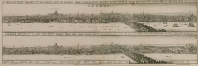 London, Before and After the Great Fire by English School
