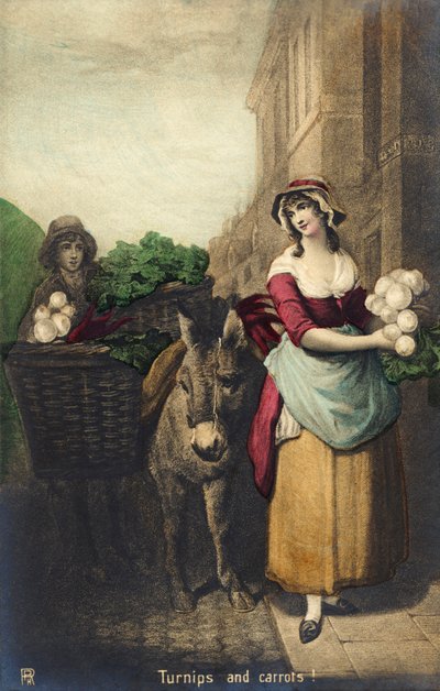 London tradesman selling turnips and carrots by English School
