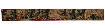 Long Strip of Tapestry Depicting Figures Riding, Walking and Hunting, c.1600 by English School