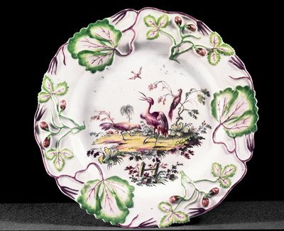 Longton Hall Plate, Moulded with Strawberries, 1749-60 by English School
