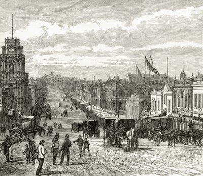 Looking East down Bourke Street, Melbourne, c.1880, from 
