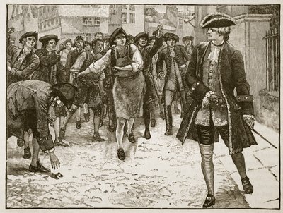Lord Bute and the Londoners, 1763, illustration from Cassell