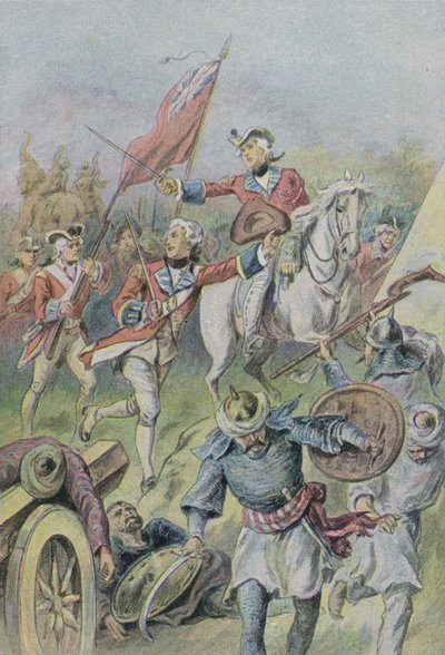 Lord Clive Commanding the British at the Battle of Plassey, India, 1757 by English School