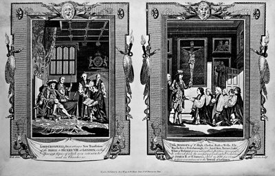 Lord Cromwell Presents the Bible to Henry VIII and Bishops Presenting Petition to James II in 1688, from 