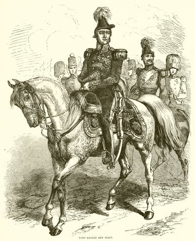 Lord Raglan and Staff by English School
