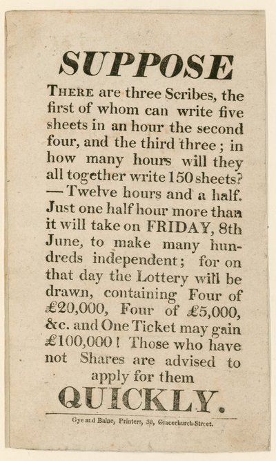 Lottery Advertisement by English School