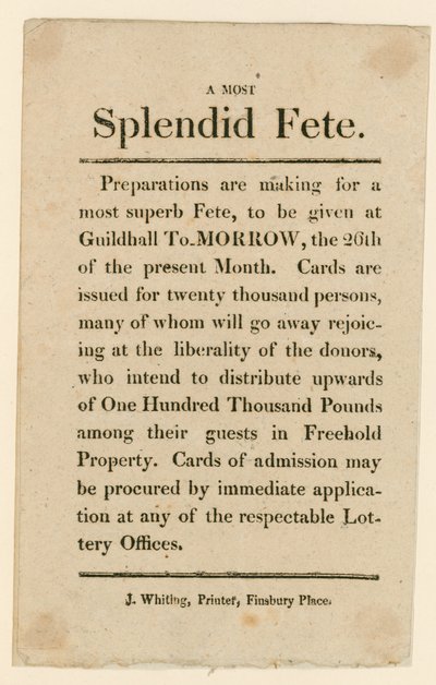 Lottery Advertisement by English School