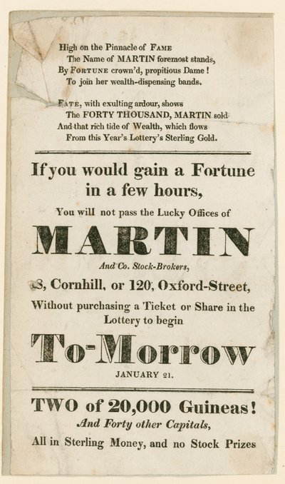 Lottery Advertisement by English School