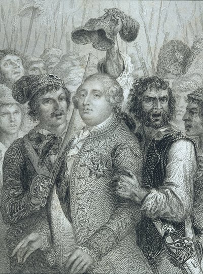 Louis XVI, King of France, Taken by the People from the Tuileries Palace on 20th June 1792 by English School
