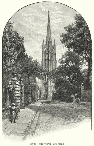 Louth: The Tower and Spire (engraving) by English School
