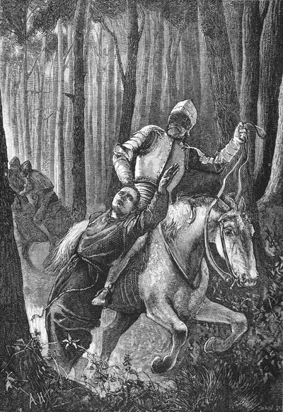 Luther attacked by masked horsemen in the Thuringian Forest by English School