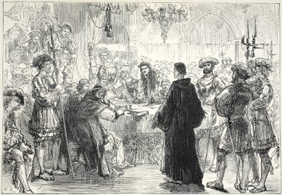 Luther before the Diet at Worms, illustration from The History of Protestantism by James Aitken Wylie, 1878 by English School