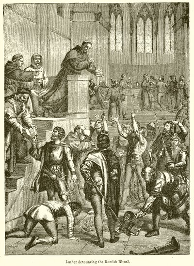 Luther Denouncing the Romish Ritual by English School