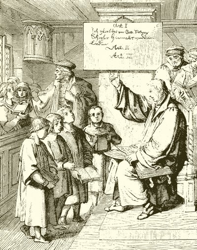 Luther teaching Children by English School