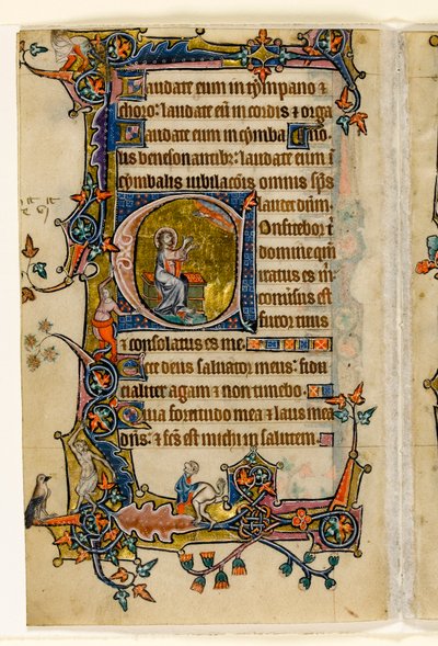 Isaiah Praying, Historiated Initial from the Macclesfield Psalter, Use of Sarum, East Anglia (c.1330) by English School