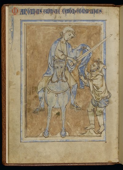 MS 370, St. Martin and the beggar, from an illuminated manuscript by English School