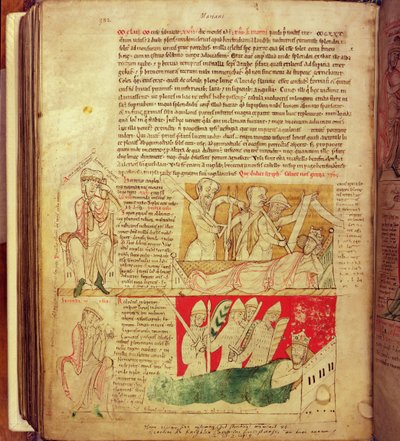 The visions dreamt by King Henry I in Normandy in 1130, from the Worcester Chronicle by English School