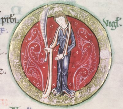 Virgo, from the Hunterian Psalter, c.1170 (detail) by English School