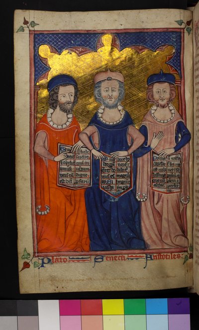 Illustration of Plato, Seneca and Aristotle by English School
